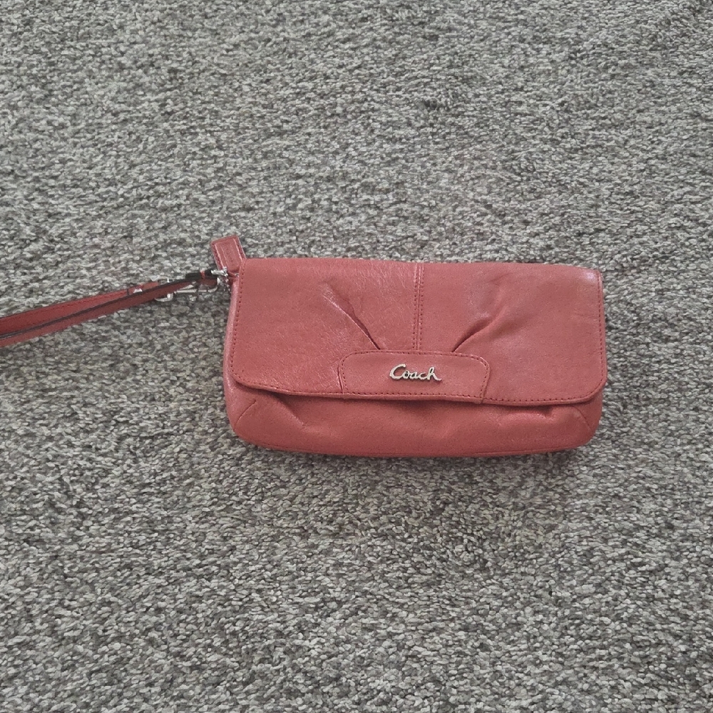 Coach Cherry Leather Wristlet